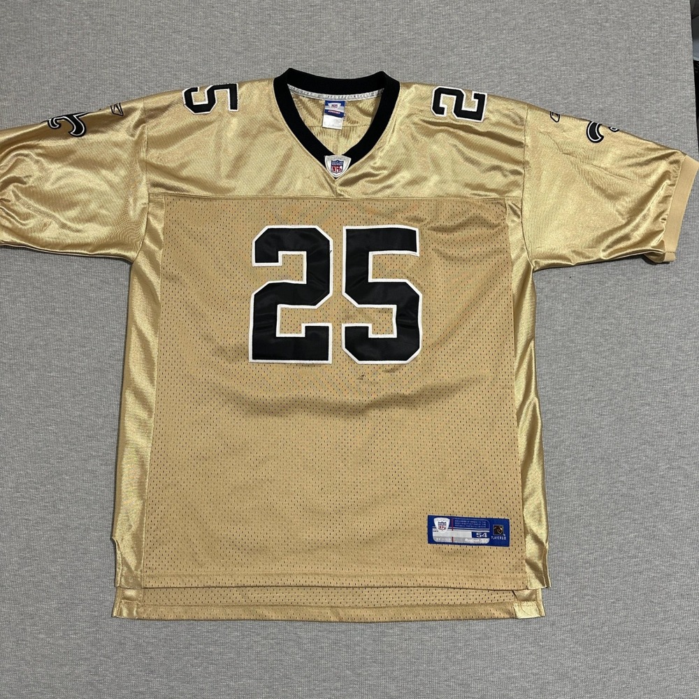 Reebok NFL New Orleans Saints Reggie Bush 25 Authentic Jersey Gold Mens Size 54